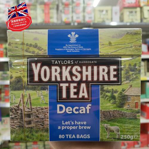 现货包邮 英国Yorkshire Tea泰勒 约克脱因红茶郡奶茶底80包250g