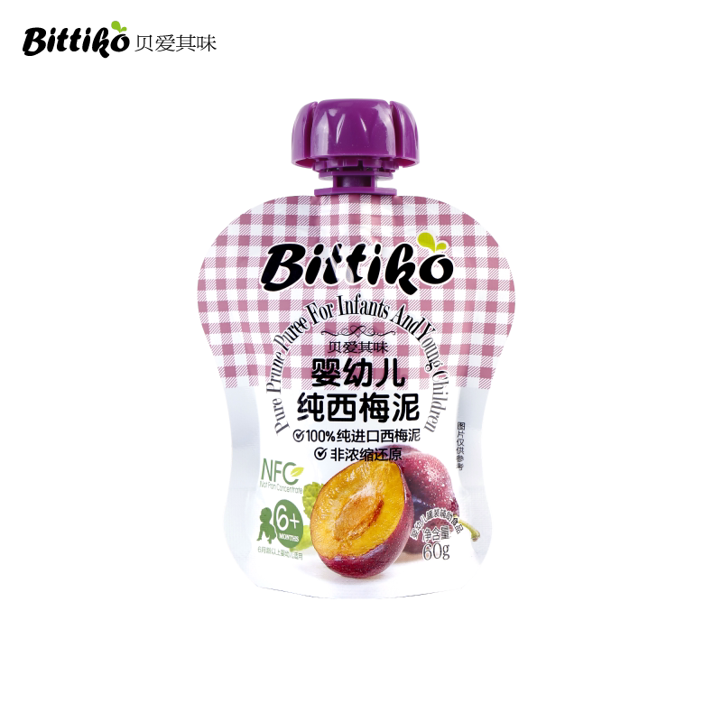贝爱其味婴幼儿6月+果泥纯西梅泥宝宝辅食泥智利进口原材果香醇厚