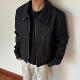 布老哥Blog春季 立体剪裁铆钉夹克cleanfit短宽显高翻领外套W411