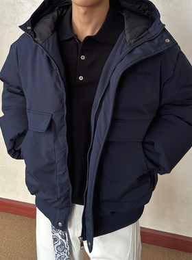 布老哥Blog冬季复古工装可拆卸毛领棉服加厚保暖滑雪服棉衣W603