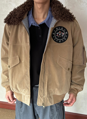 布老哥Blog冬季保暖勋章刺绣棉服cleanfit短宽显高夹克棉衣W617