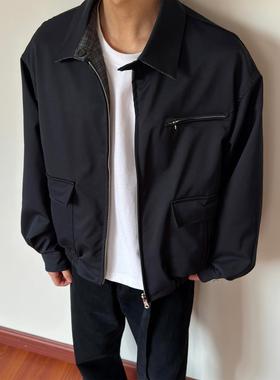 布老哥Blog美式复古双面穿格子外套春季cleanfit简约显高夹克W399