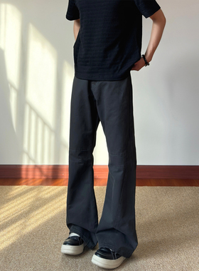 布老哥Blog美式复古拼接微喇牛仔裤显瘦高街vibe风百搭长裤K762