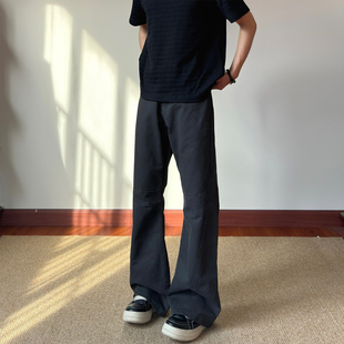 K762 显瘦高街vibe风百搭长裤 布老哥Blog美式 复古拼接微喇牛仔裤