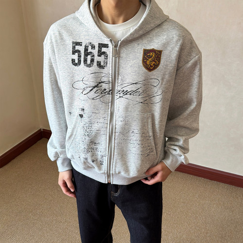 布老哥Blog美式开衫卫衣外套W716