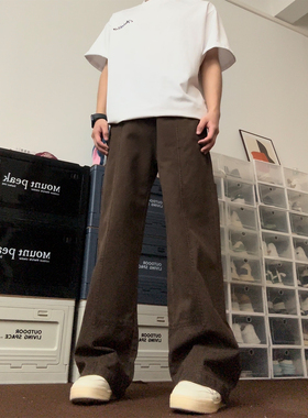 布老哥Blog 美式复古vintage水洗工装裤宽松直筒休闲裤子男女K674