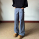 型 A字直筒版 法工蓝工装 裤 K783 布老哥Blog美式 宽松直筒裤 复古