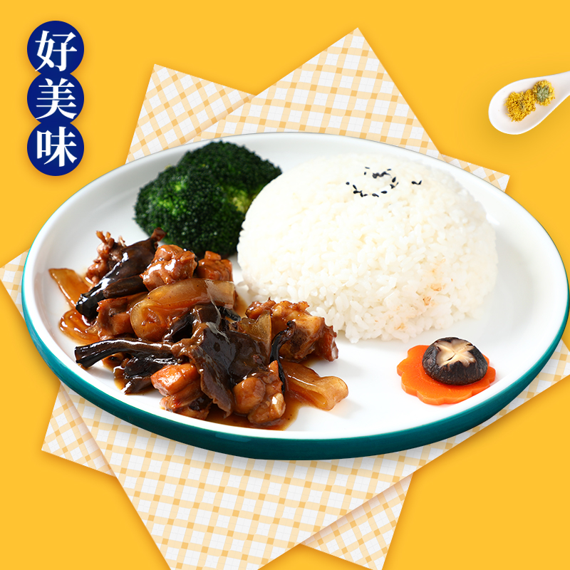 美粒食光小鸡炖蘑菇料理包速食