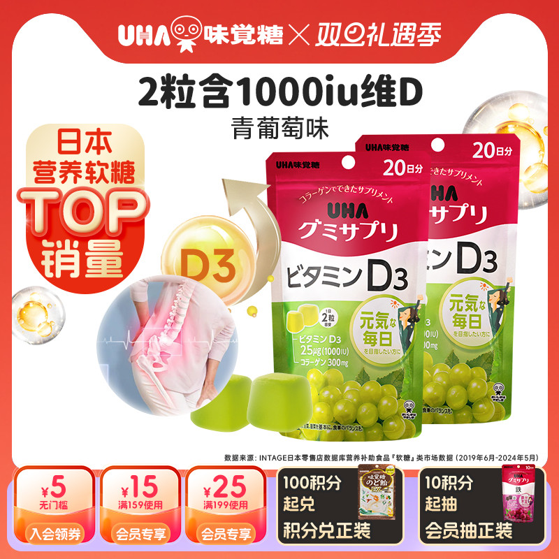 悠哈日本进口补钙软糖青葡萄味