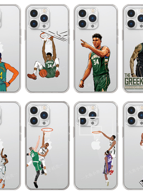 透明软壳 雄鹿队字母哥手机壳适用iPhone165432proxsmaxmini苹果876plusrvivox90spro+s1765eiqoo11sz8neopro