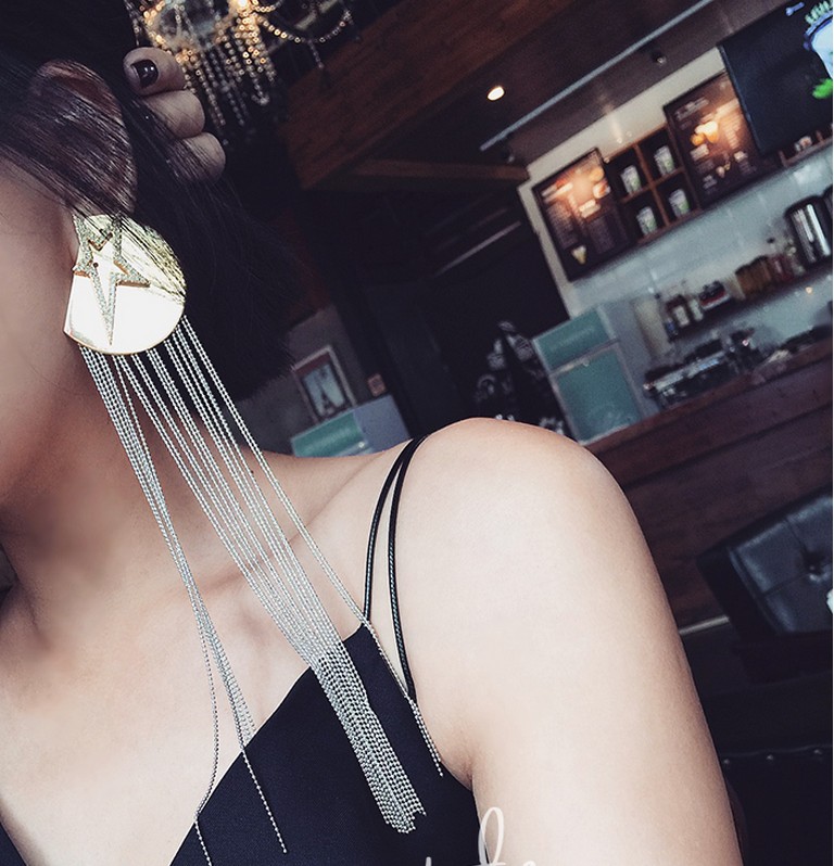 古力娜扎同款不对称五角星耳环