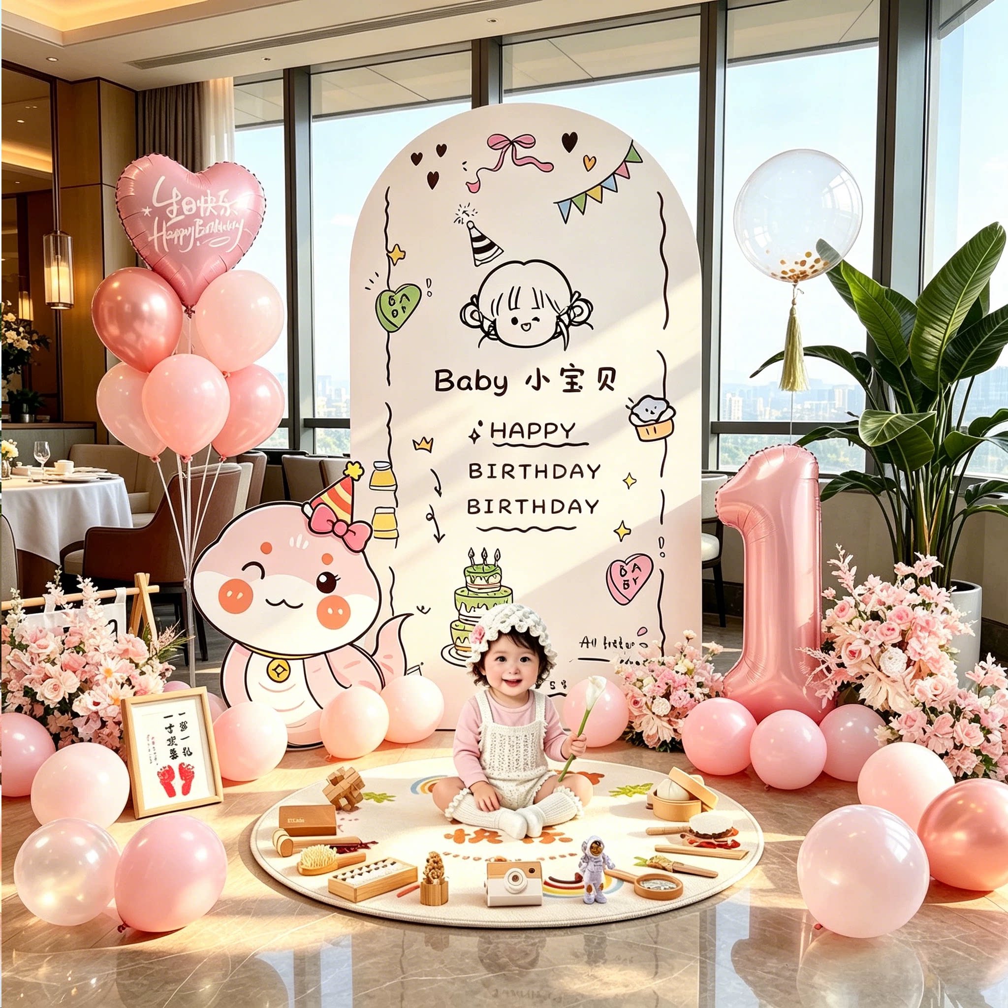 【当天发货】宝宝周岁生日布置kt图片