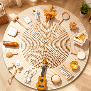 抓周道具一周岁布置用品全套装宝宝婴儿现代生日原木抓阄地毯摆件