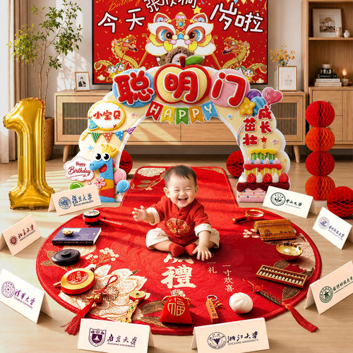 【当天发货】一周岁生日抓周布置