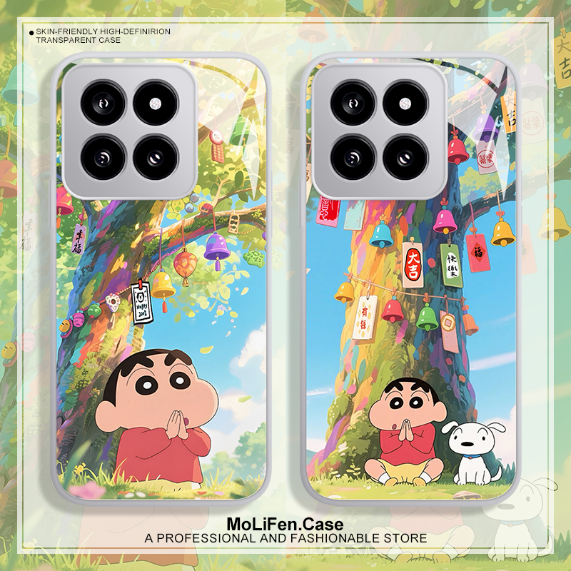 蜡笔小新祈福适用苹果14手机壳