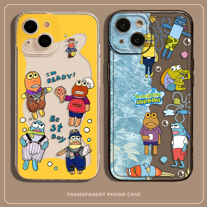 海底比奇堡居民手机壳适用于苹果17小清新iPhone17promax新款16搞怪15夏天11海绵宝宝14全包13个性pro创意12