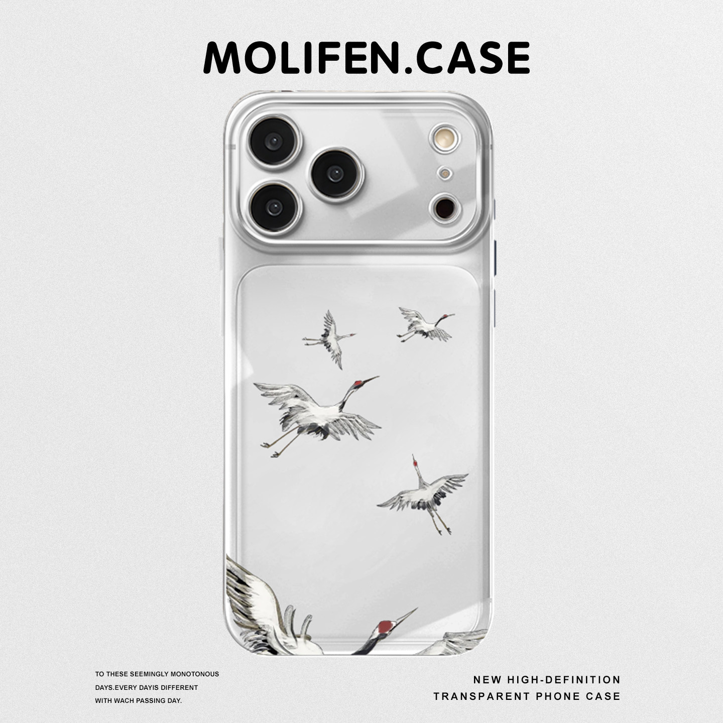 国风白鹤适用iphone17手机壳苹果16promax新中式15简约14新款plus13/12/11mini透明xr高级感air/xr国潮8/xs套