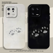 ultra小狗红米k80k70k60k50k90狗狗turbo4 雪地脚印适用小米15spro手机壳14情侣13新款 12猫咪17pro note9小猫