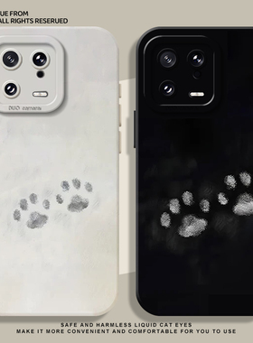 雪地脚印适用小米15spro手机壳14情侣13新款12猫咪17pro/ultra小狗红米k80k70k60k50k90狗狗turbo4/note9小猫