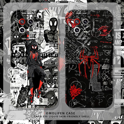 蜘蛛侠适用小米17promax手机壳15spro涂鸦14美式13漫威12pro街头ultra红米k80k70k90/turbo4高级感note11新款