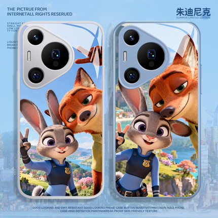 疯狂动物城2手机壳适用于华为pura80pro情侣mate70尼克p60朱迪p50p40nova14兔子p60玻璃p30动漫13电影12狐狸