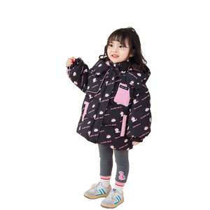 女童满印短款羽绒服冬季2024新款儿童洋气加厚女宝宝小童保暖外套