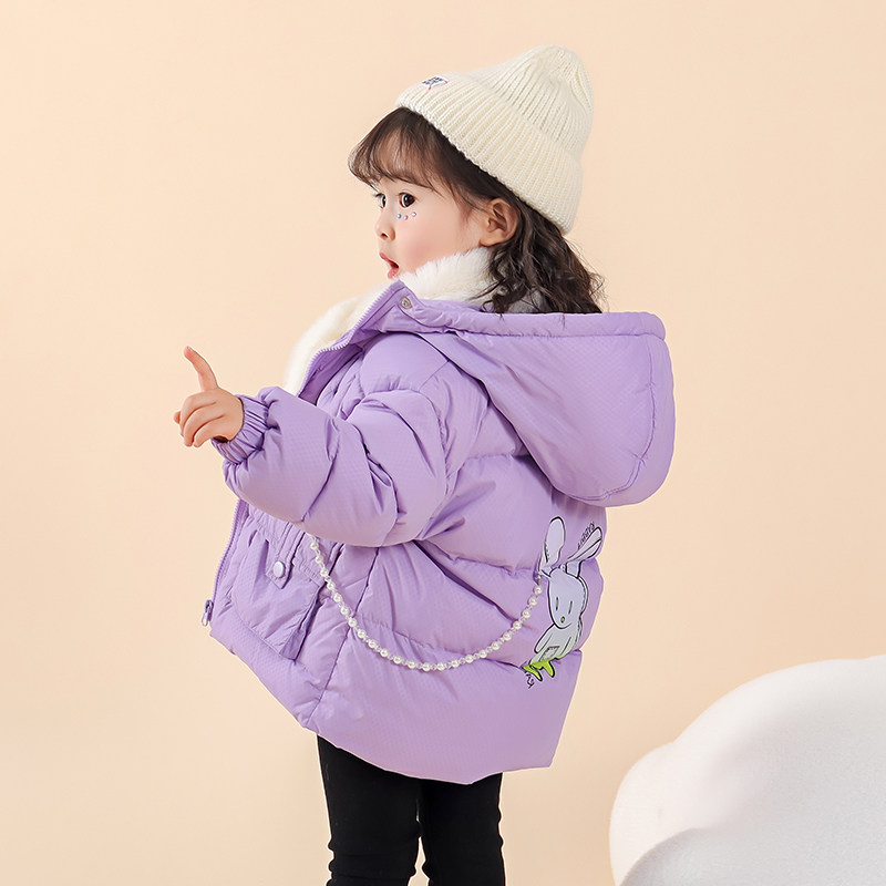 女童小香风羽绒服冬装2025新款儿童女宝宝加厚白鸭绒连帽外套冬季,童装/婴儿装/亲子装,羽绒服,淘宝优惠券,粉丝福利购,淘宝优惠卷