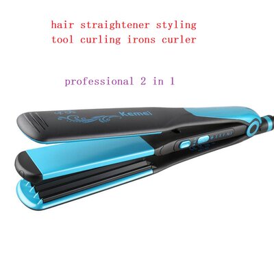 Electric Straightening Iron Curling Iron Hair Curler 2 in 1