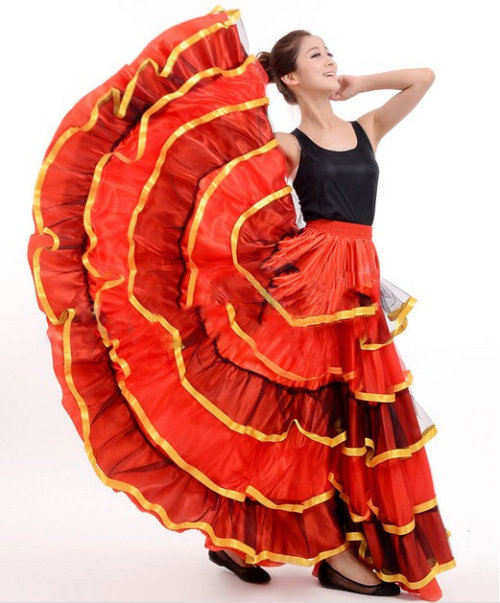 促销包邮西班牙开场舞大摆裙斗牛肚皮舞裙演出表演舞台舞蹈服装