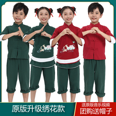 第十届小荷风采我心中的河演出服儿童舞蹈服少儿木桶道具表演服
