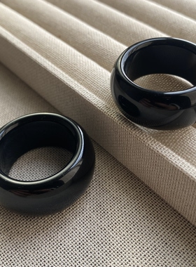 黑曜石戒指男大号招财转运玉戒指扳指