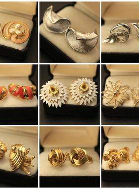 D7|中古耳夹银色珐琅小熊SC TRIFARI MONET NAPIER