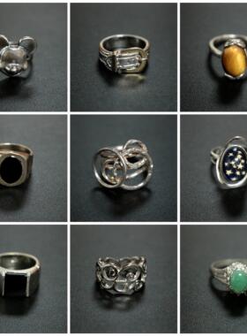 天然石银戒指D7VINTAGE中古