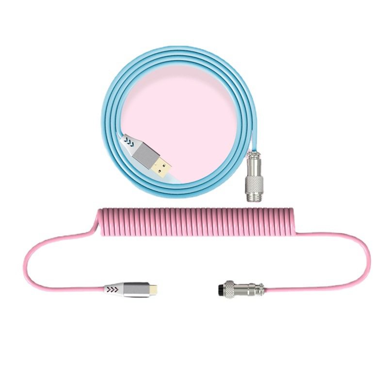 航插线机械键盘线客制化线TYPE-C接口螺旋弹簧数据线伸拉大航插头,电脑硬件/显示器/电脑周边,连接线/航插线/连接器/转换器,淘宝优惠券,粉丝福利购,淘宝优惠卷