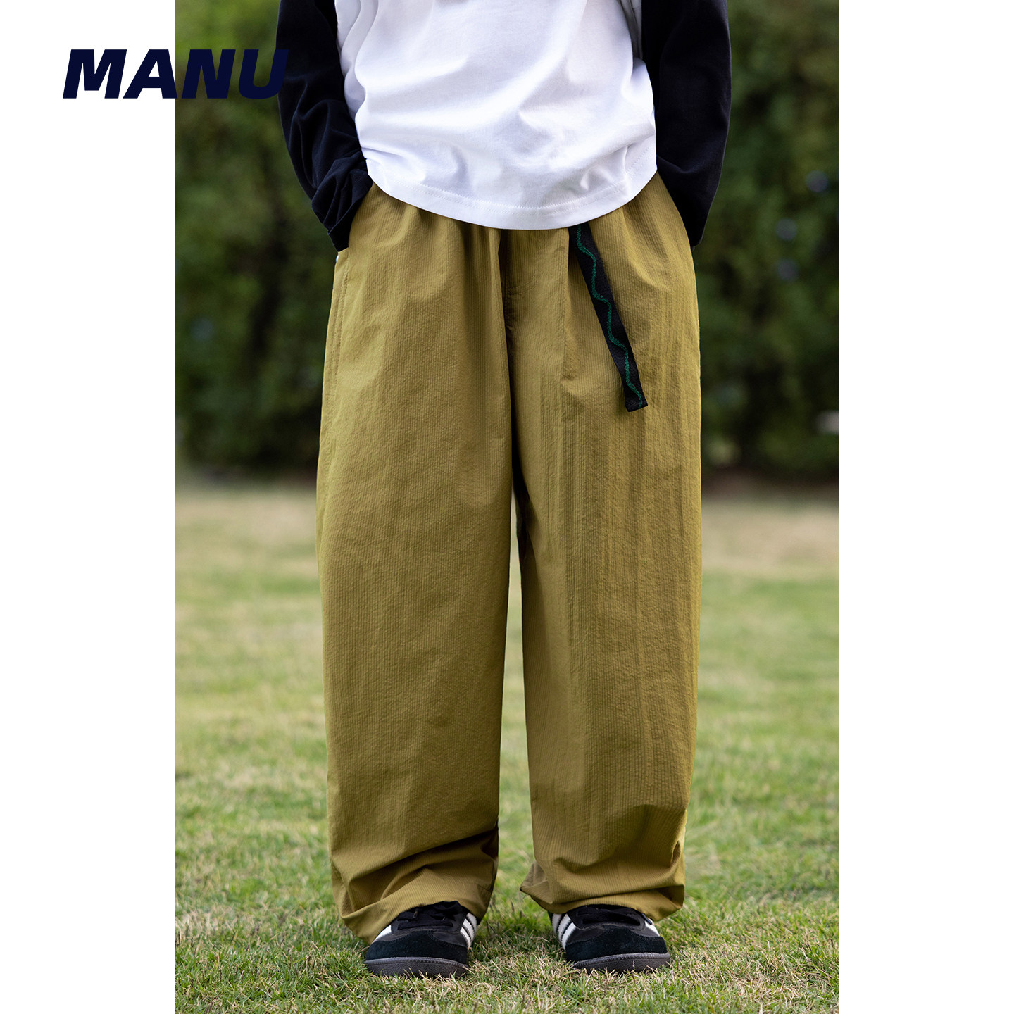 速干 MANUKIDS童装男童26春季纯色魔术贴阔腿中大童休闲工装裤,童装/婴儿装/亲子装,裤子,淘宝优惠券,粉丝福利购,淘宝优惠卷