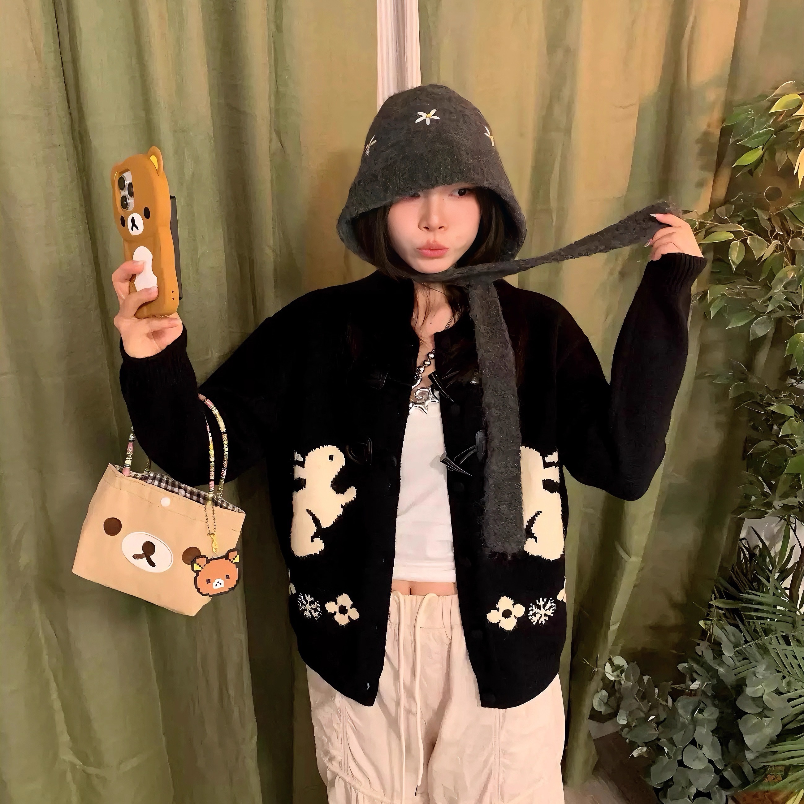 【优质现货】慵懒风毛衣外套开衫