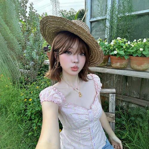 V领木耳边背心掐腰T恤女碎花衬衫