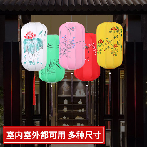 中式布艺手绘灯笼古典冬瓜