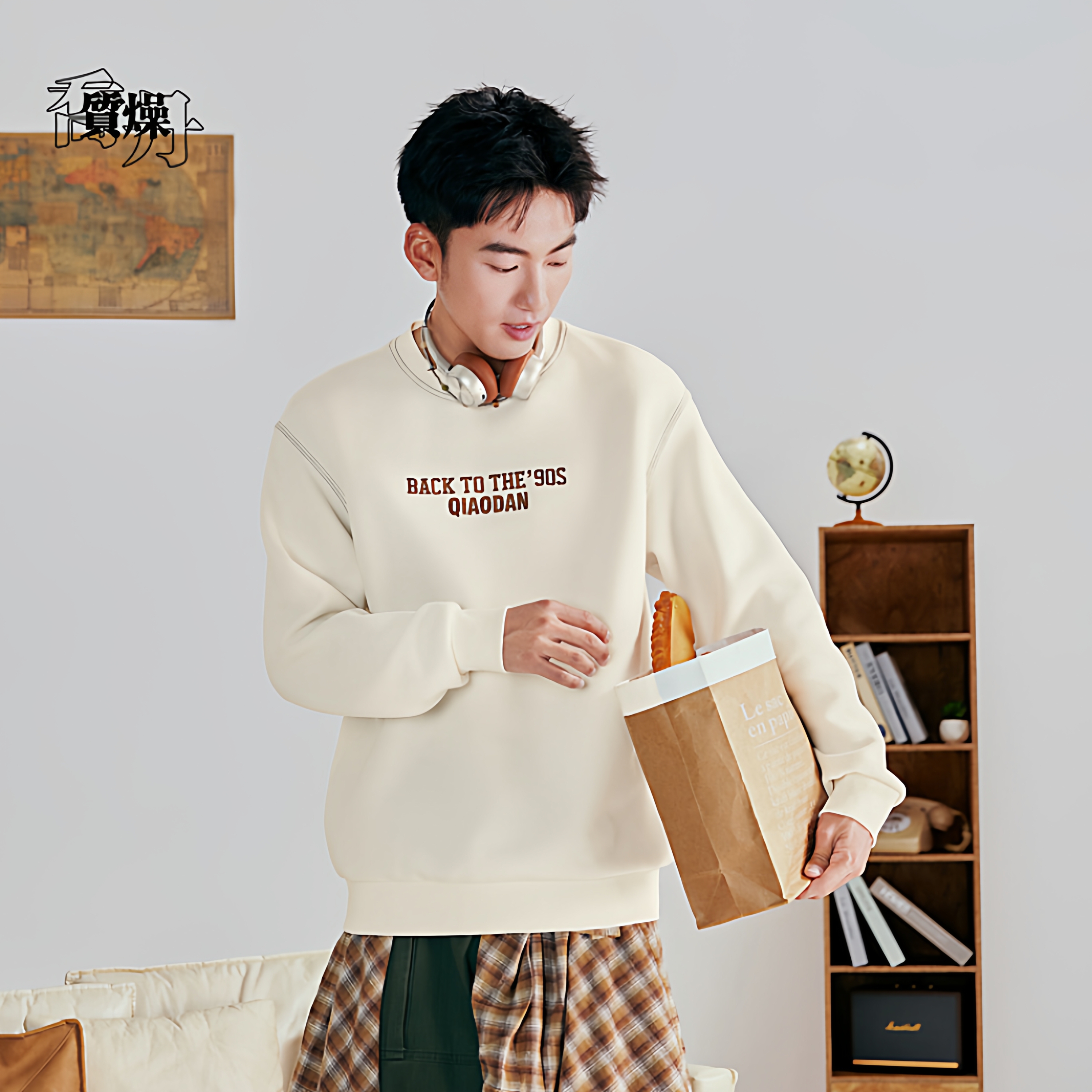 乔丹卫衣男士2026春季新款圆领套头衫运动上衣宽松长袖男款运动服