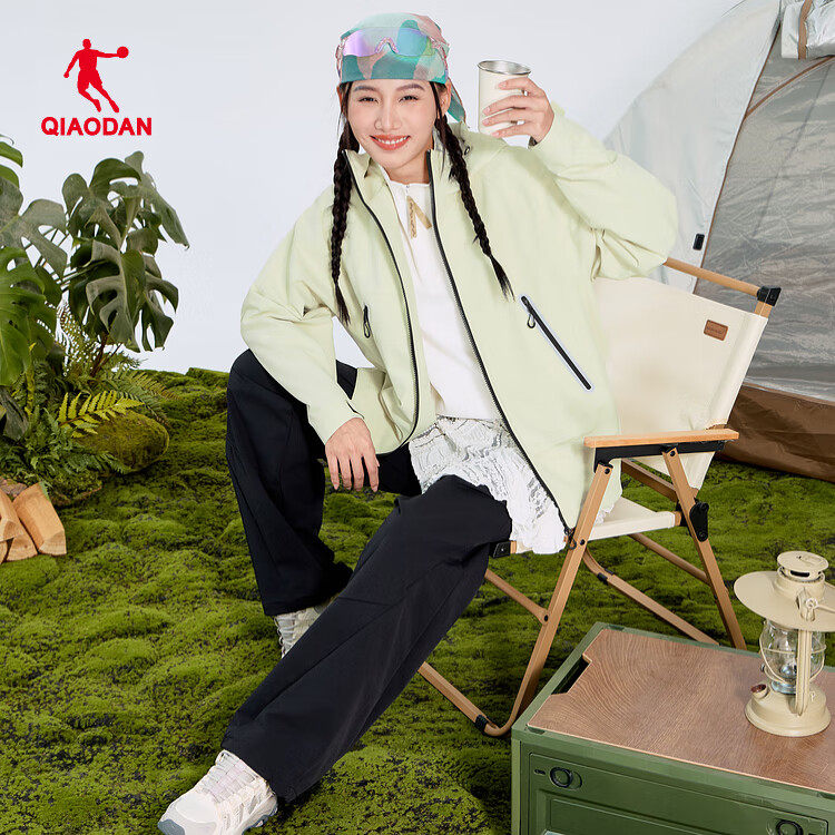 乔丹梭织外套女2026春季新款保暖宽松休闲运动风衣QDFFD2261204