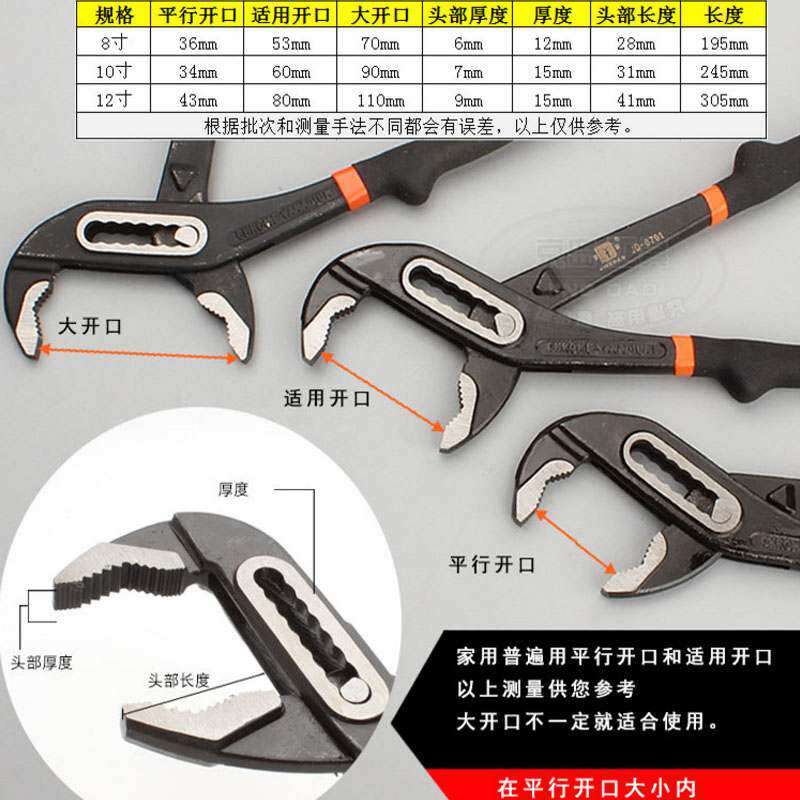 大力钳京岛水管钳钳龙头钳活鲤鱼家用钳管道工具管水泵钳子扳手