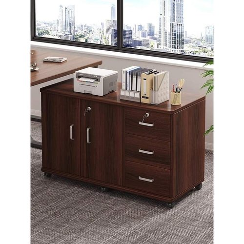 办公室文件柜桌下收纳柜办公柜置物边柜抽屉柜木质带锁矮柜储物柜