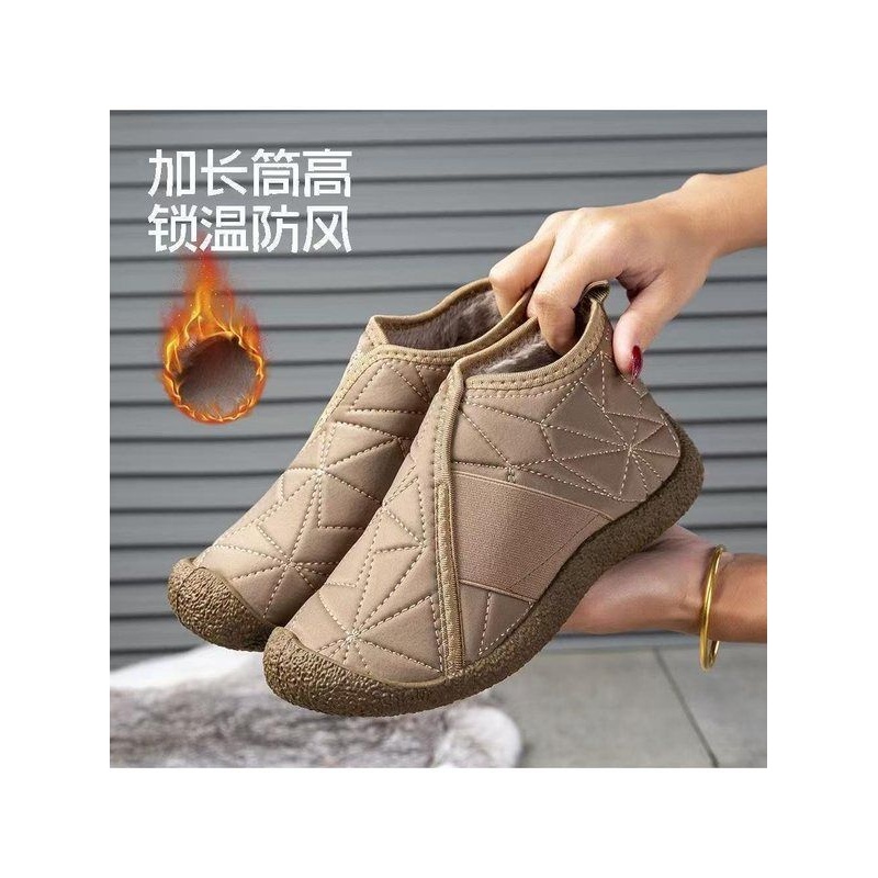 棉鞋绒毛毛布鞋女豆豆北京鞋女老平底软底保暖新款加防滑加厚冬季