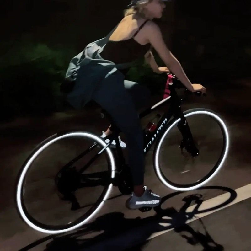 公路车轮毂夜光反光贴警示贴山地自行车夜骑行轮胎轮圈装饰反光条