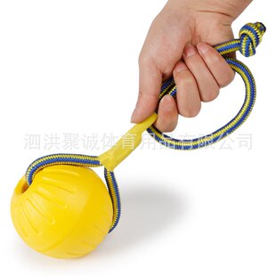 新品 宠物玩具狗狗玩具球耐咬弹力球中大型犬用拉环马犬训练套绳
