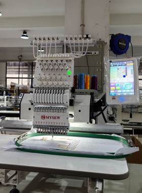 美尔绣MBC1201(400X600)单头12针全自动电脑绣花机刺绣机商用绣字