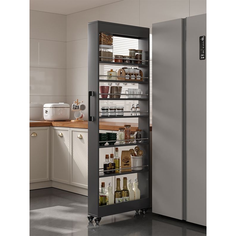 铝合金夹缝柜厨房收纳极窄餐边柜可移动侧拉窄边柜冰箱缝隙置物架