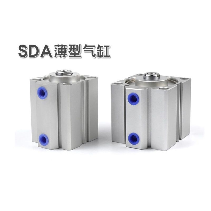 薄款气缸SDA12X16X20X25X32X40X50X63X80*25-S-B小型气动缸内外牙