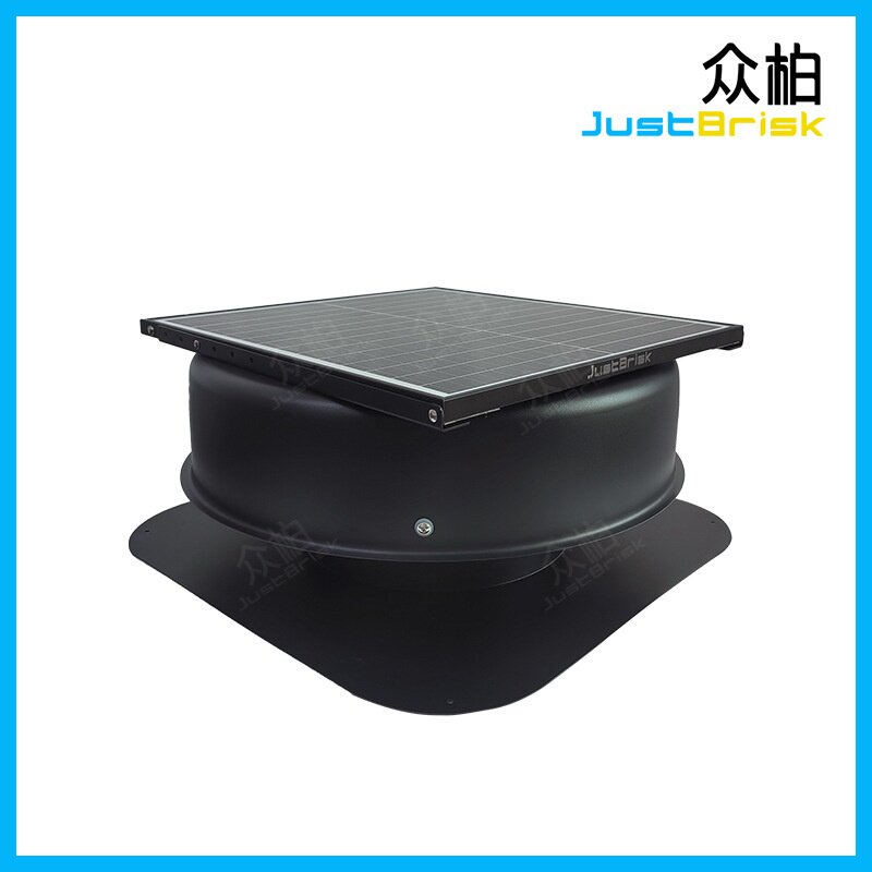 众柏JustBrisk14寸50W温度湿度烟感控制太阳能屋顶通风排气换气扇