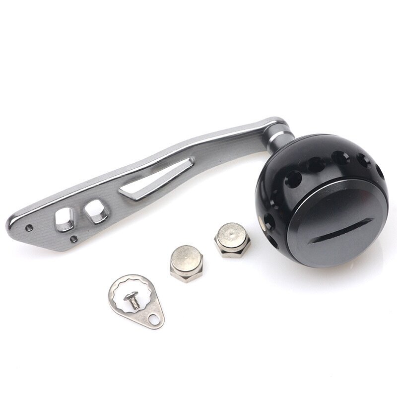 新款直销水滴轮鼓轮通用渔轮户外金属手柄摇臂配件筏轮改装摇把握